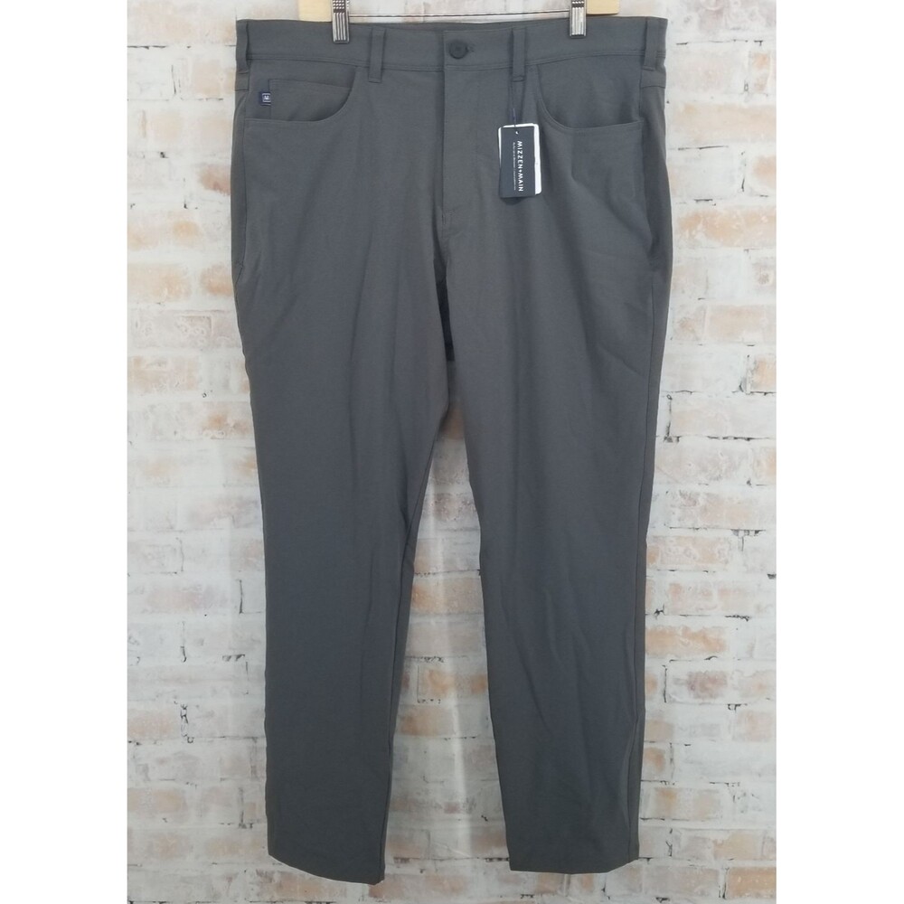 NWT Mizzen + Main Helmsman Athletic Taper Performance Pant Grey Men's 36 x 30